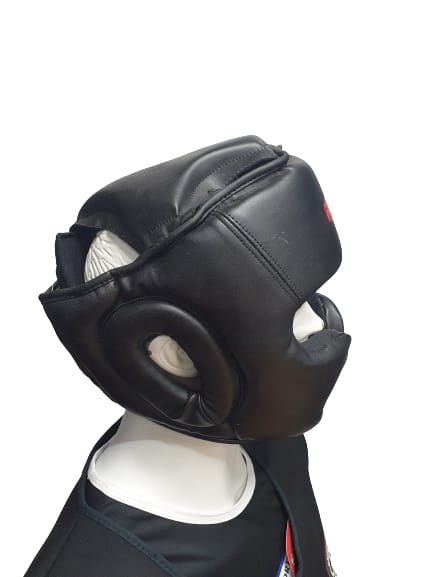 BOXING HEAD GUARD WITH CHEEK PROTECTOR BLACK - Image 3